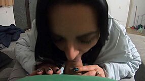 Hot Pantyhose Cheating Wife Plays Dirty with Cock Cumshots on Downjacket!