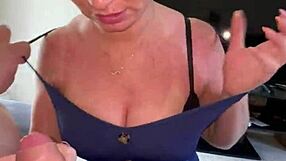 stepmom teases with blowjob deepthroat then tits jump on his monster cock fucking hard