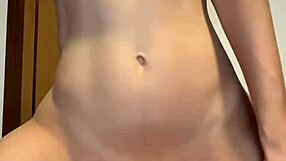 Skinny girlfriend rides huge cock cowgirl spreading her narrow ass wide