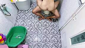 Peeking At Sexy Pregnant Neighbor Girl Next Door Bent Over Big Cock Creampie In Bathroom