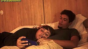 stepsister lays on lap sucking dick during netflix