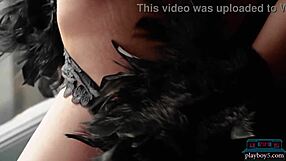 sexy canadian blonde katie jean rips lingerie for hot playboy striptease!