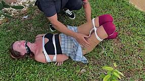 Caressing her dirty outdoor socks feels so teasingly good