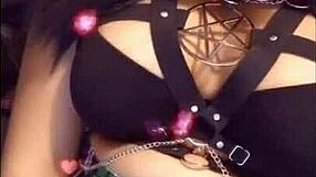 wanna see bbw ebony goth luna bat ride that monster bad dragon ridley dildo?