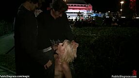 whoa pierced pussy blonde bound dominated fucked hard public outdoor lezdom pain!