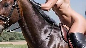 rich blonde cougar in leather boots and gloves rides cock outdoors part 1