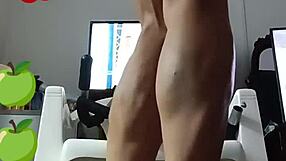 tranny in sexy lingerie sits on dildo trembling with wild arousal and ecstasy