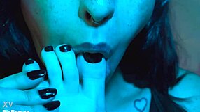 uhh my cute redhead feet in lingerie... lick 'em while i gag on your cock??