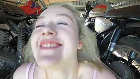 Eva Barbie chokes on Leo Casanova's monster cock before rough anal creampie and ass to mouth in uncensored backstage