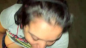 hey you busted on her big tits face during homework blowjob cumshot