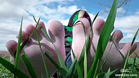 i adore goddess feet in cute white socks jeans on spring grass