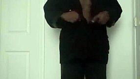 Woman stretches arms overhead during workout mimicking masturbation strokes closely