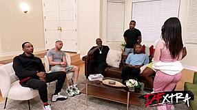 Dfxtra Tiny 18+ Spinner Gangbanged Bent Over By Six Massive Interracial Cocks Home