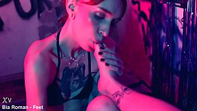 i worship her tiny feet as she tickles and dominates me completely