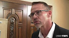 dude that redhead student got busted by her prof and took double cock for an a-grade threesome