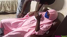 Pantyless teen hijab girl lures boy lover inside parents' home for fingering fun