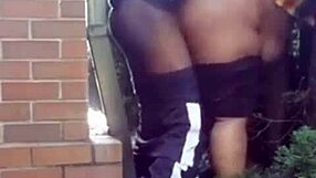 thick latina pastor's wife moans hard getting fucked outdoors by church