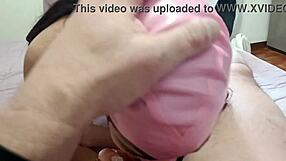 preview this milf's deepthroat gag on monster cock with creampie swallow in latex heels