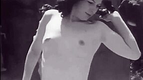 dark lantern shows vintage hairy nature girls outdoors with natural tits