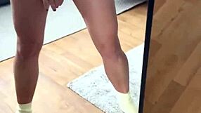 Katerina Hartlova's huge tits drip wet in mirror masturbation