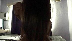 Latina friend begs for homemade porno with huge cock riding and creampie finish