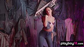 Adriana Chechik Rips Clothes to Flash Perfect Natural Tits on Car!