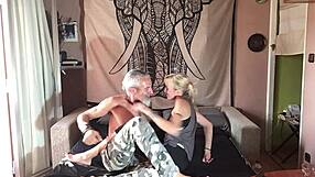 Hey watch this real amateur couple fuck hard with wife licking hubby's balls deep