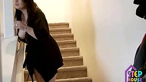 London Rose Catches Stepson Spying on Kitchen Masturbation