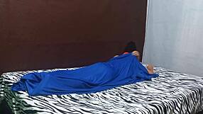 stepmom and stepson pause on bed then ghost joins for wild threesome fucking the pair