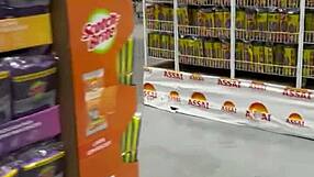 Brazilian BBW Flashes Big Wet Ass and Sucks Multiple Cocks Backstage in Sao Paulo