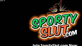 Huge puffy cameltoe hides massive round ass gym babe