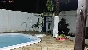 Chubby Brazilian Wife Fucks Neighbor While Hubby Plays Pool!