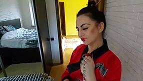 Mistress smokes on black strapon ready to dominate and fuck her sub's ass extreme!