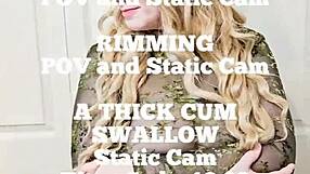 kimmi the elf rims asshole deep then swallows huge cum load