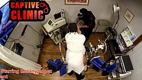 Behind the scenes bloopers of naked melany lopez bound in gyno exam at bondageclinic interrogation