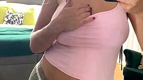 Katerina Hartlova's huge tits drip wet in mirror masturbation