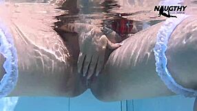 Curvy Colombian Brunette Teen Slut Masturbates Fat Pussy with Dildo by Pool