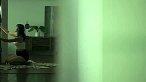 Blue Haired Roomie Screams During Alien Lesbian Rampage!