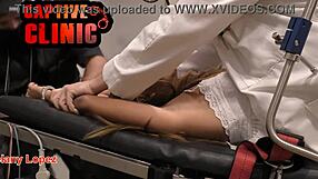 Behind the scenes bloopers of naked melany lopez bound in gyno exam at bondageclinic interrogation