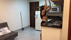 how does this cute maid handle double anal penetration fantasy?