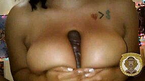 i spit on his huge black dick then cum drips on my big afro-latina tits