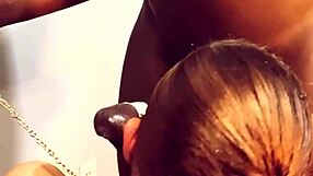 Mystic Ginger's sloppy chocolate blowjob on big black monster cock