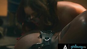 i watched these stacked kinky lesbians go feral with strap-ons and rough doggystyle in the abandoned garage it was wild