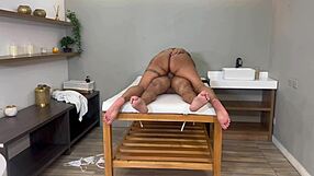 masseur gropes melany latina's big tits and ass till she rides his monster cock hard