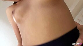 tricked as petite japanese stepsis in swimsuit for mmf fun