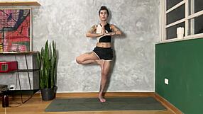 hey check out this hot tattooed girl doing yoga at home, damn she's flexible...