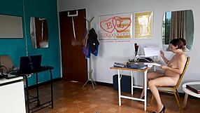 my nudist secretary bares curves tits nipples ass pussy for boss