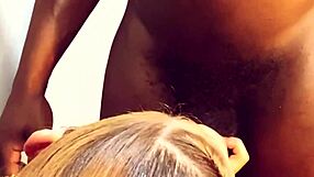 Mystic Ginger's sloppy chocolate blowjob on big black monster cock