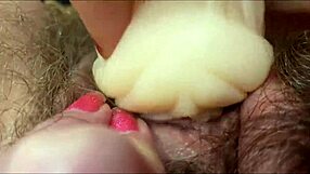 Watch her big clit throb and explode in intense closeup orgasm