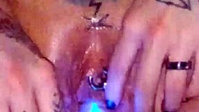 Watch My Dripping Pussy Stretch Wide in Winter Glowstick Show - Big Tits Cum Squirting!